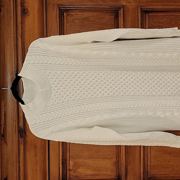 Banana Republic Women's Cream Turtleneck Sweater Dress - Picture 2 of 7